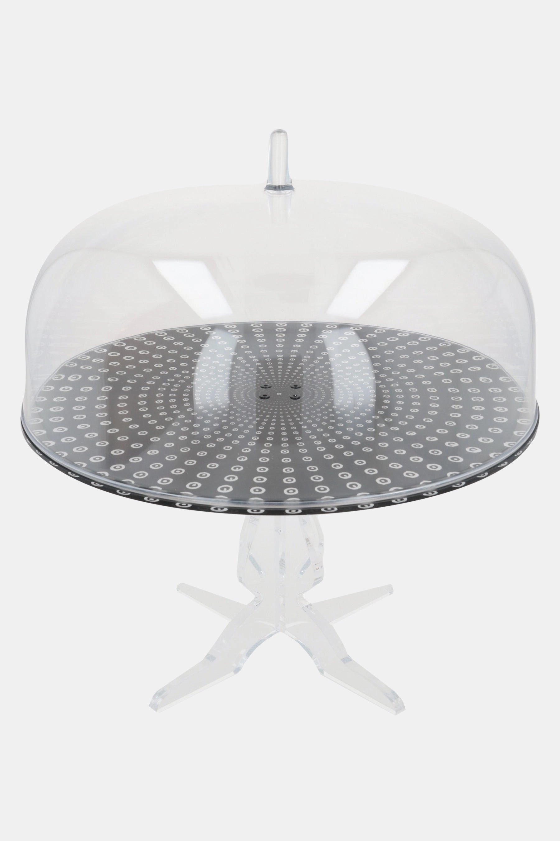 circles print plexiglass cake stand