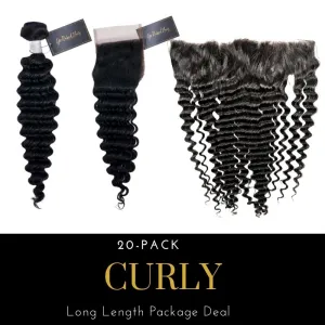 Curly Human Hair Long Length Wholesale Package