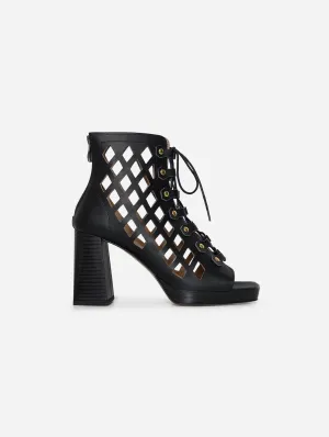 Dance Your Way Vegan Wheat & Corn Leather Block Heels | Black