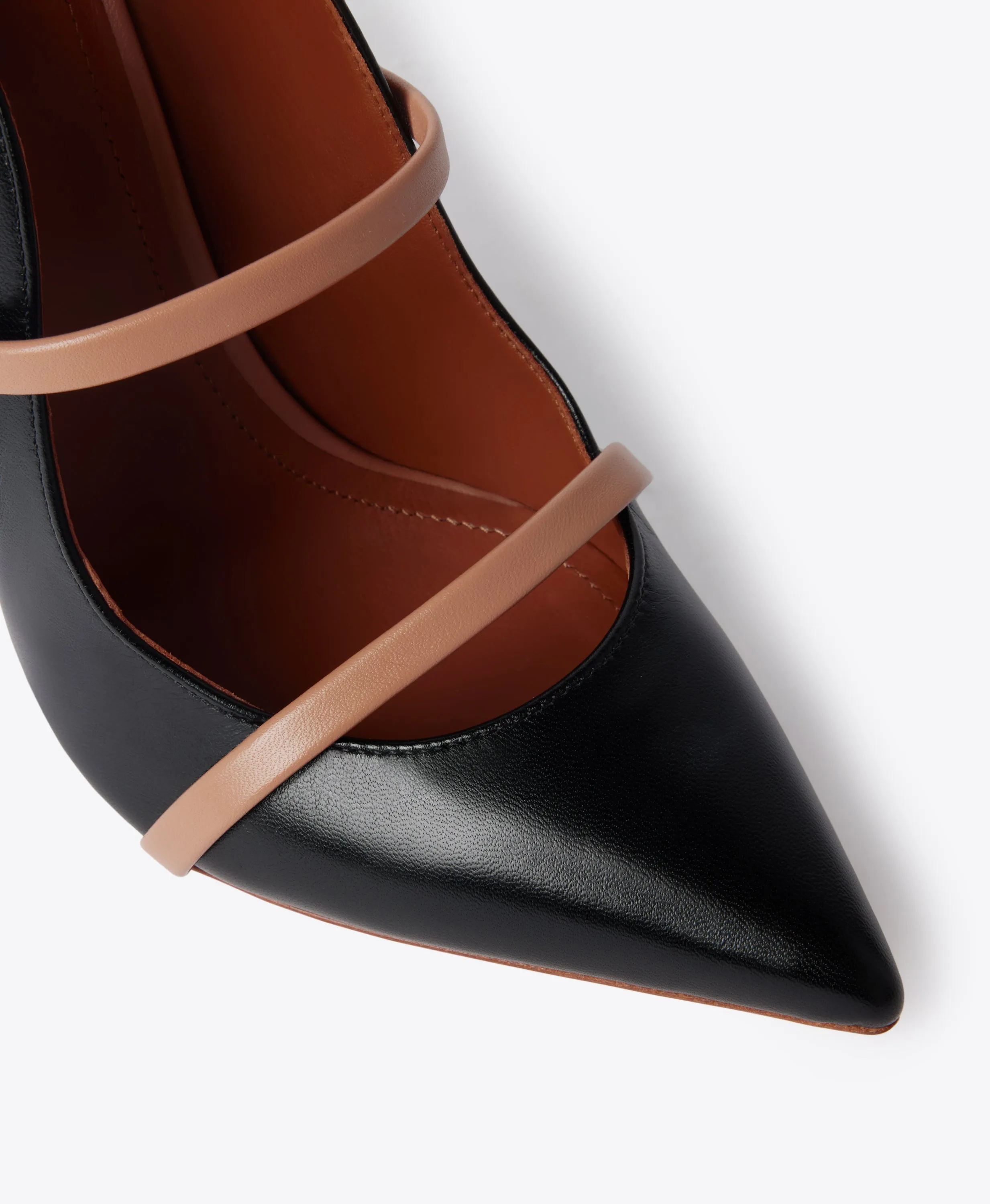 Maureen 100 Black & Blush Leather Pumps