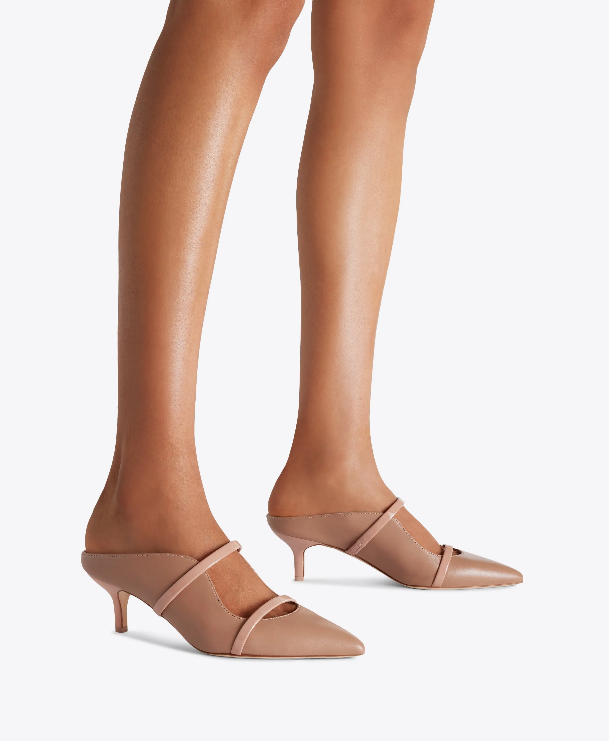 Maureen 45  Blush Leather Kitten Heels