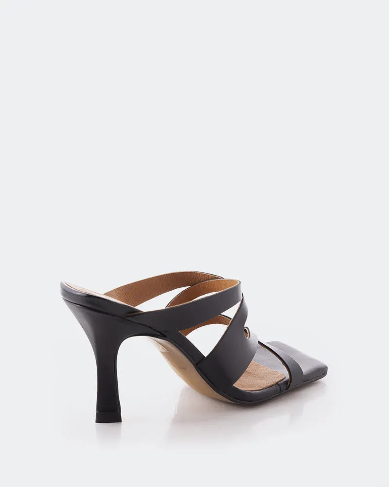 Myrtos Black Leather