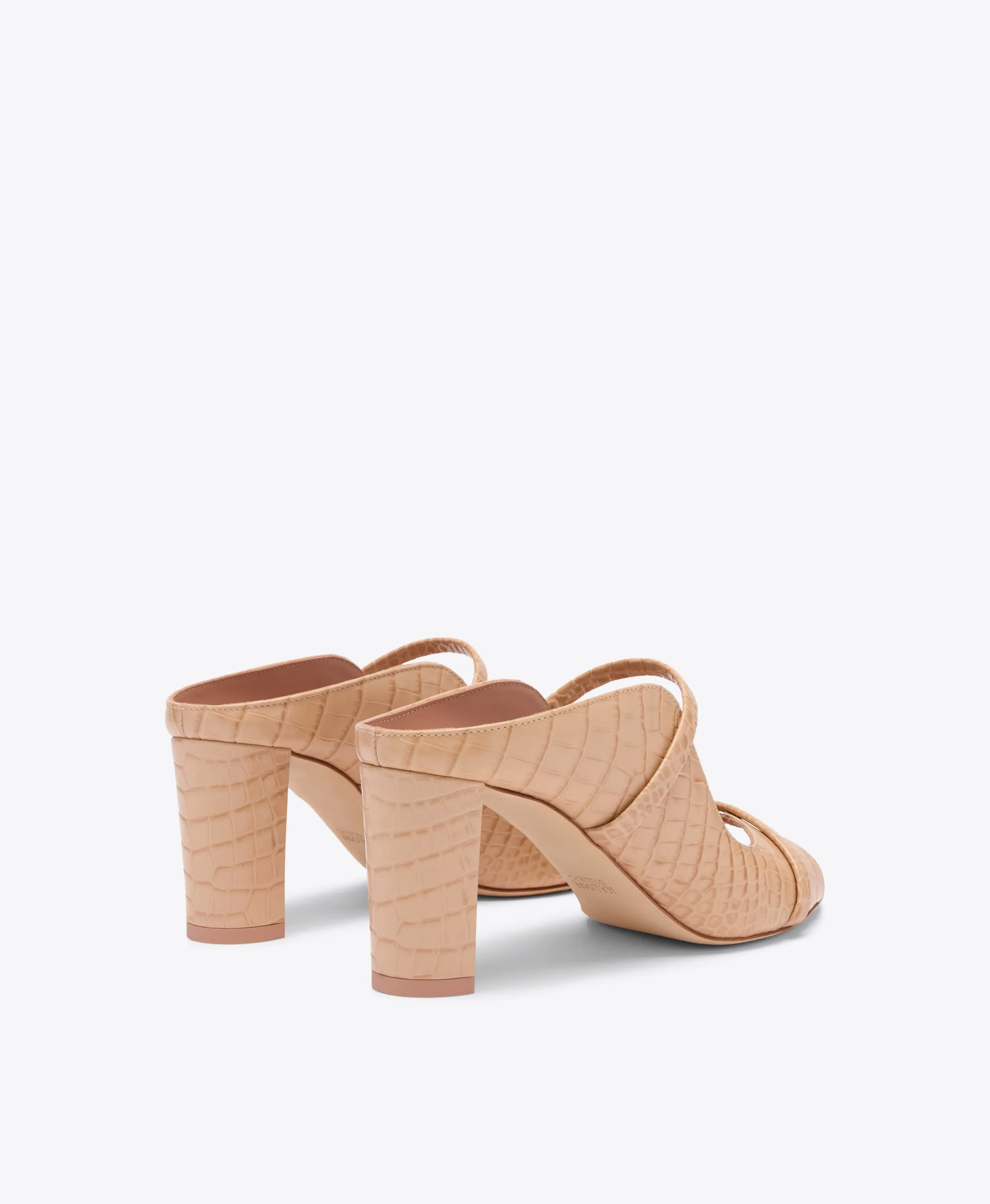 Norah 70 Buff Embossed Leather Sandals