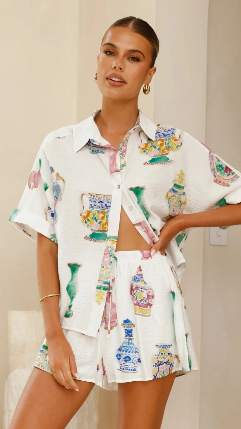 Sophia Top - Vase Print