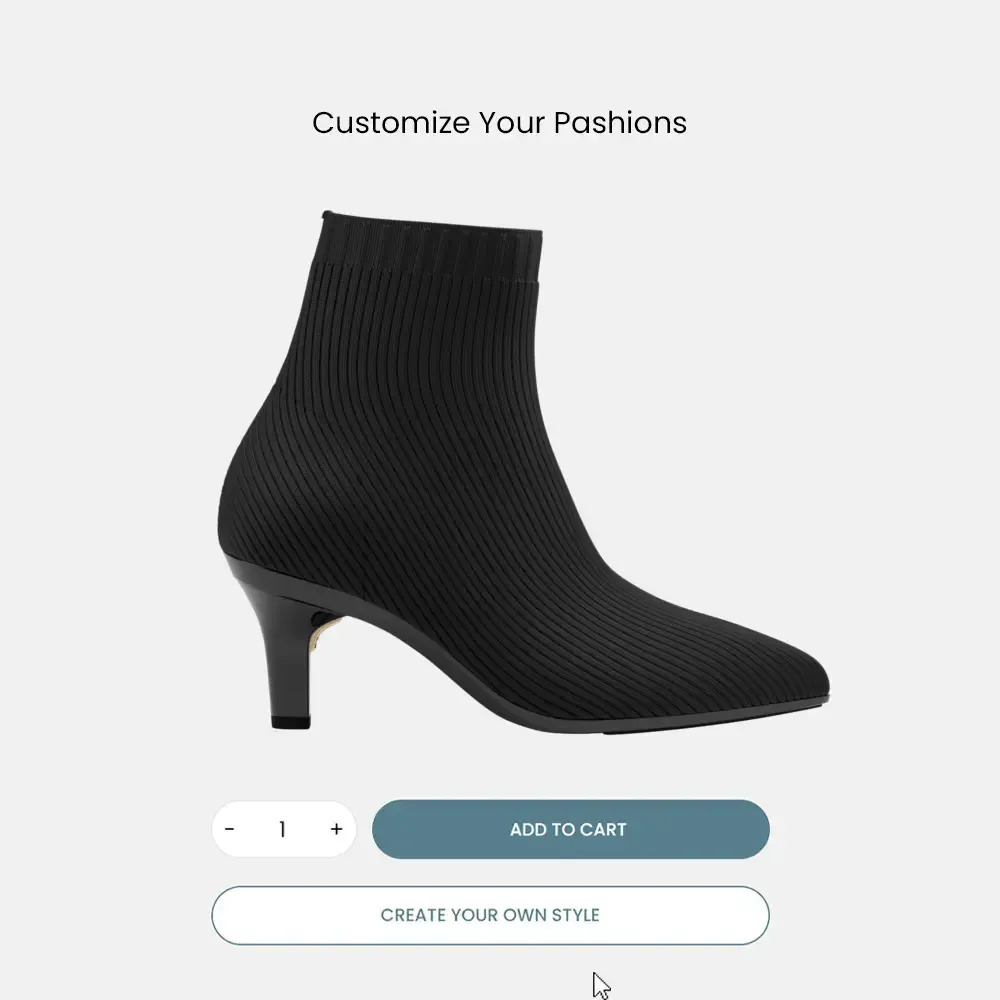 The Bootie - Coal Knit   Stiletto Heel Kit 3 Coal - FINAL SALE