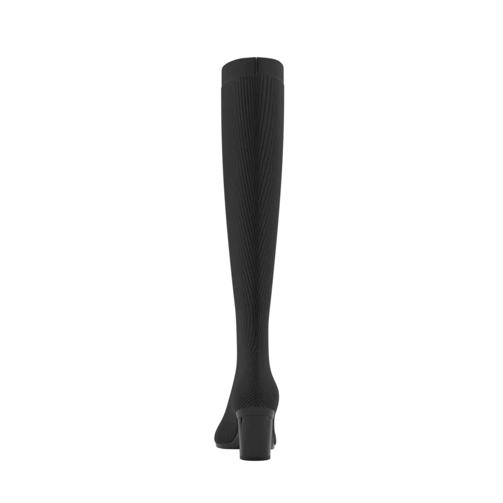 The Knee High Boot Coal Knit   Block Heel Kit 3 Coal - FINAL SALE