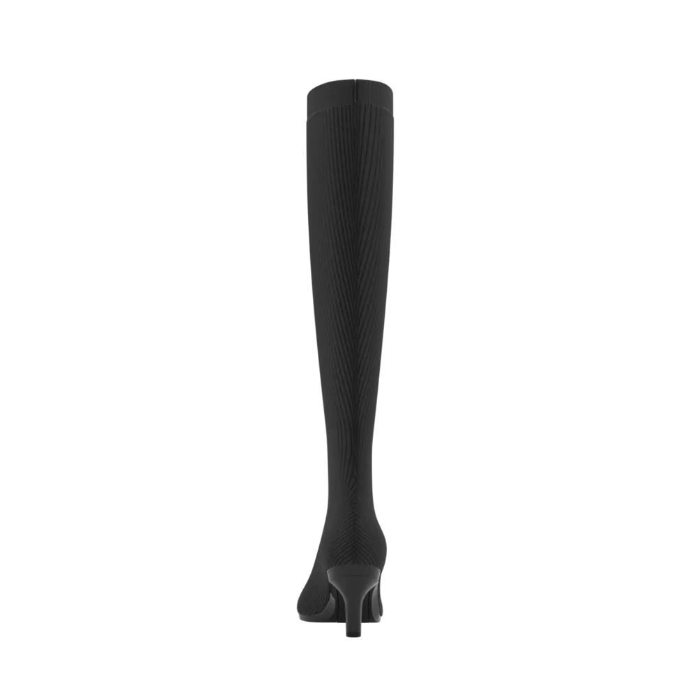 The Knee High Boot Coal Knit   Stiletto Heel Kit 3 Coal - FINAL SALE