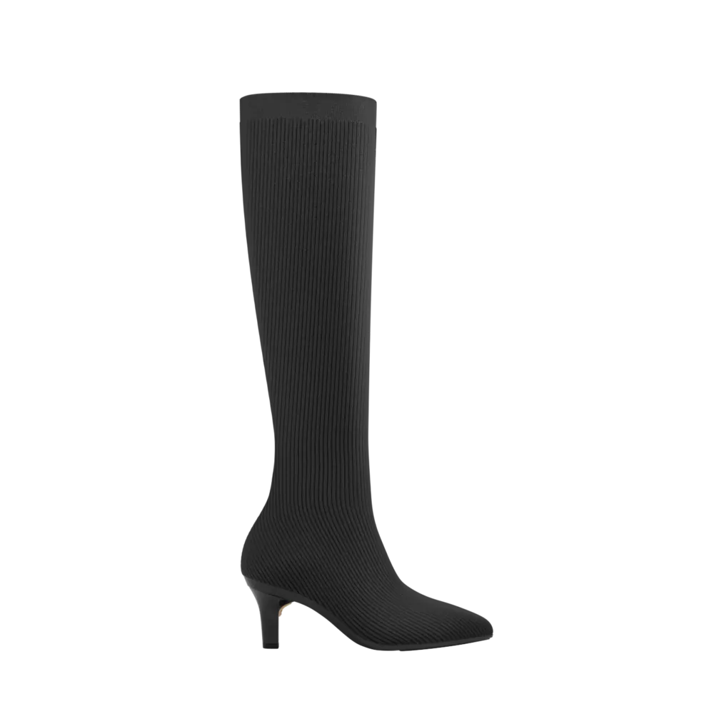 The Knee High Boot Coal Knit   Stiletto Heel Kit 3 Coal - FINAL SALE