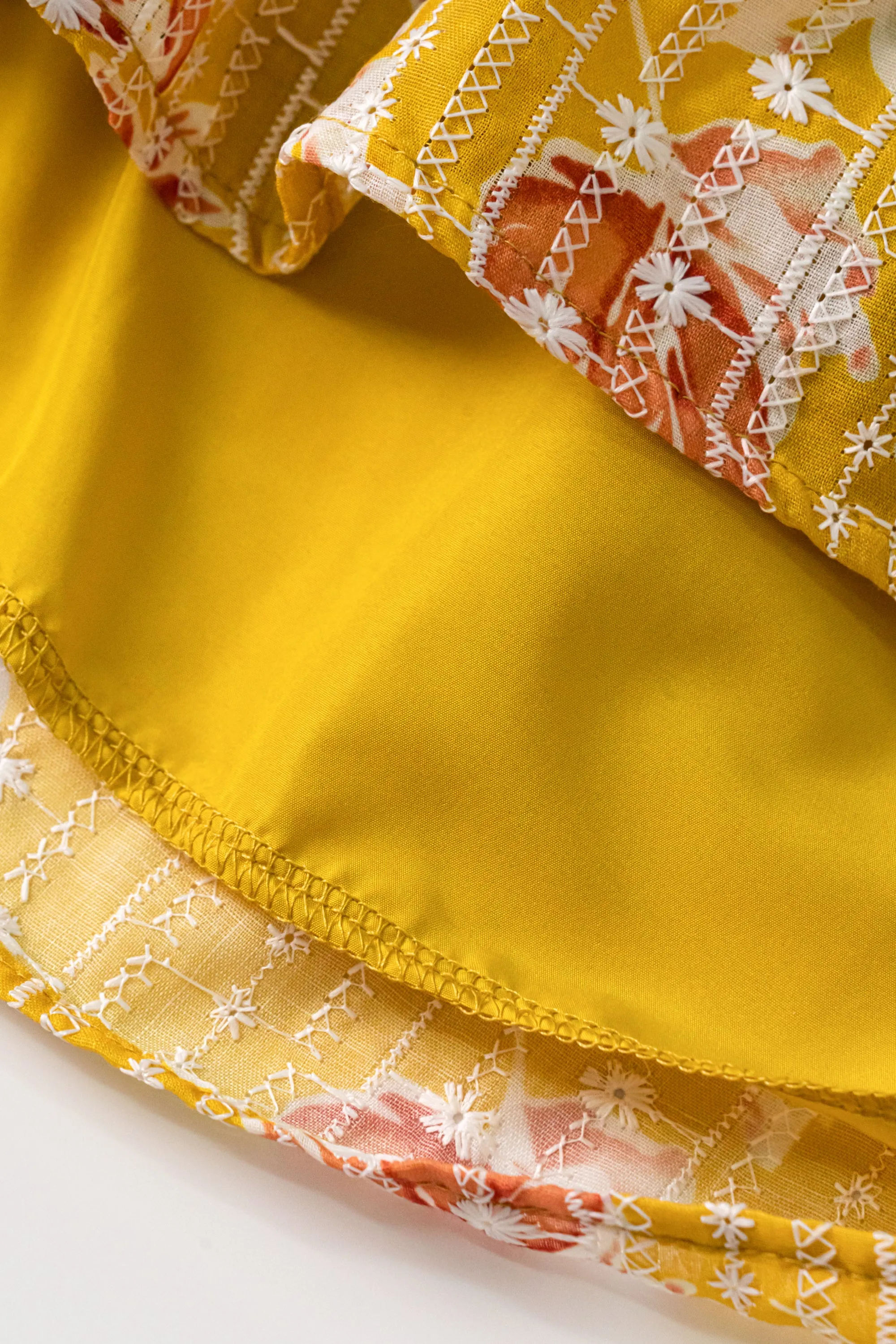 Yellow Florals Print Cut-out Puff Sleeve Mini Dress