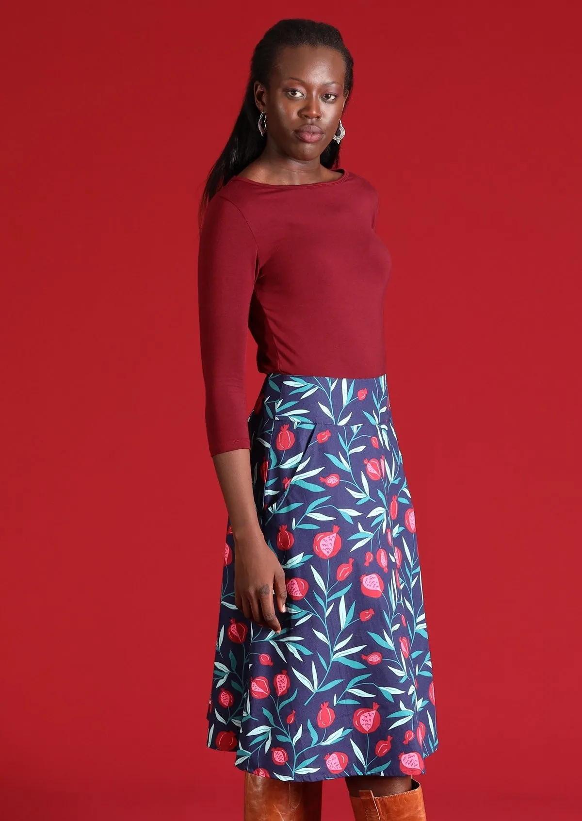 Zarah Skirt Pomegranate
