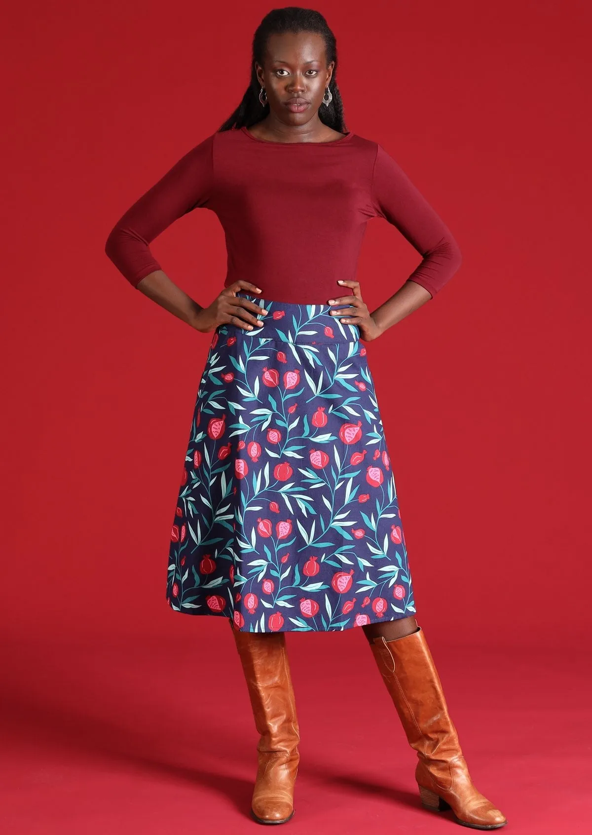 Zarah Skirt Pomegranate