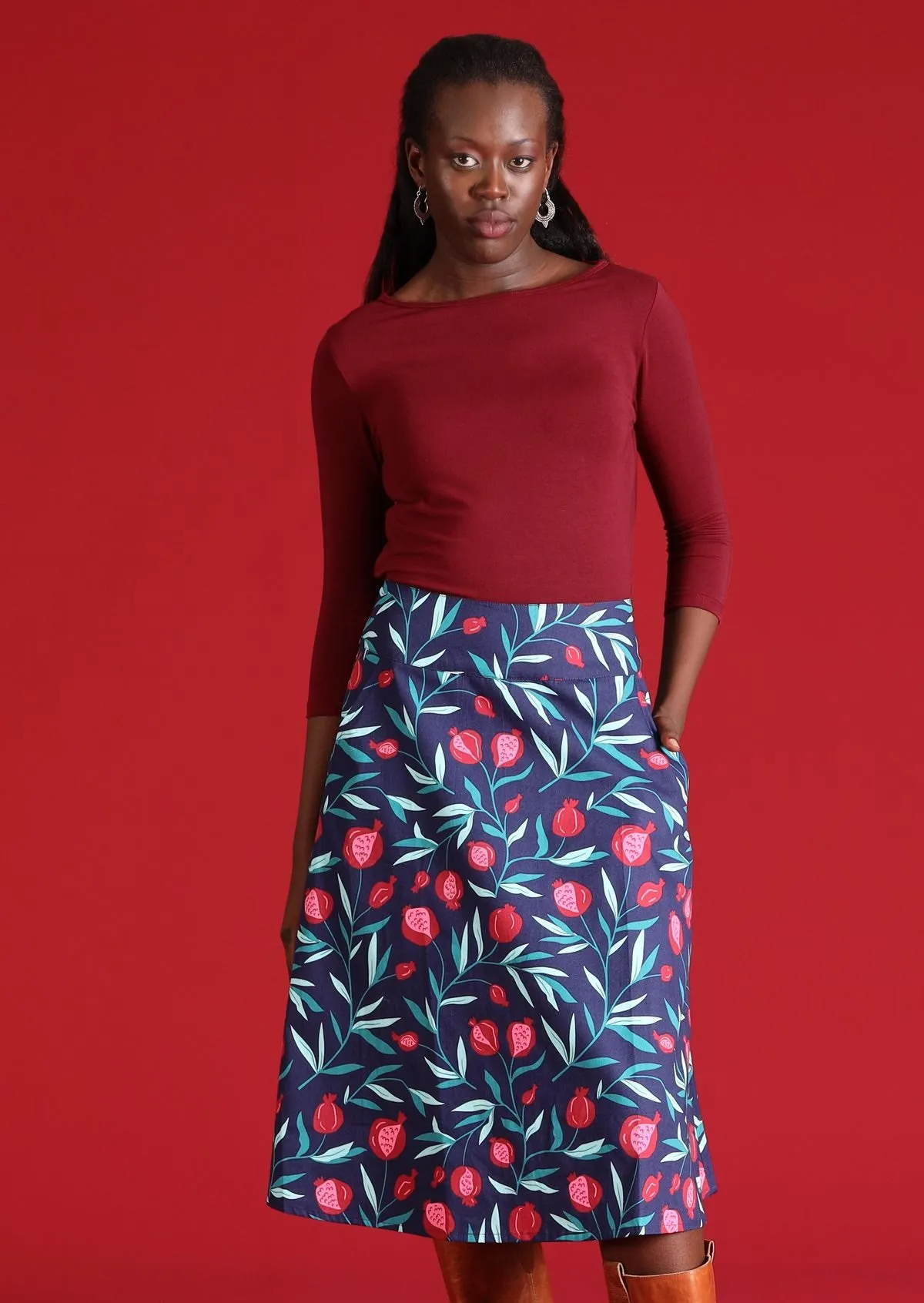 Zarah Skirt Pomegranate