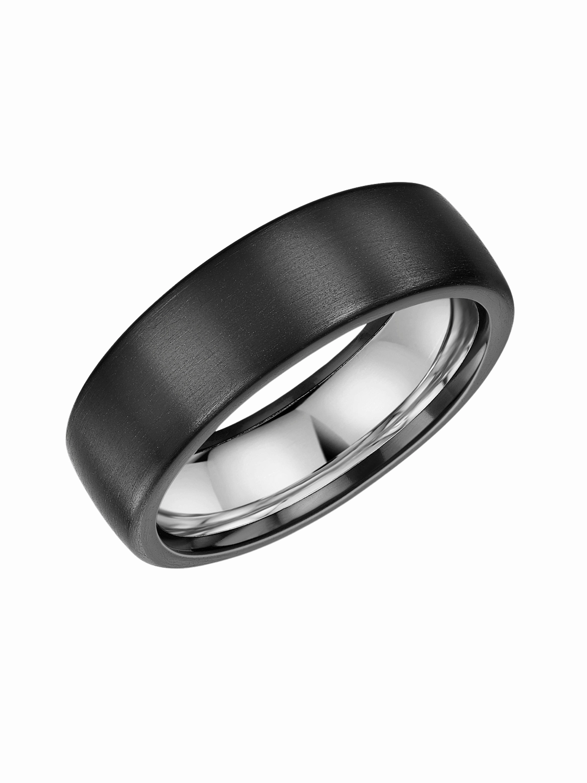Zedd Zirconium & Silver 7mm Wedding Ring