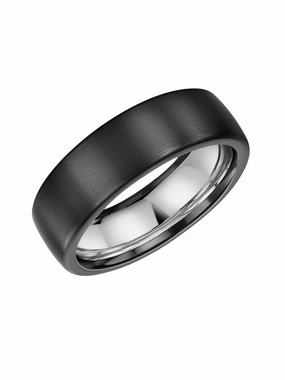 Zedd Zirconium & Silver 7mm Wedding Ring