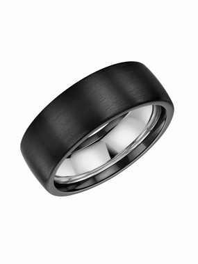 Zedd Zirconium & Silver 8mm Wedding Ring