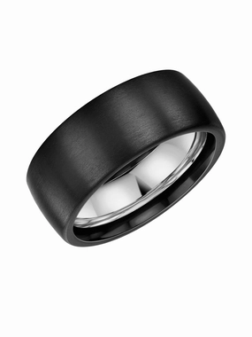 Zedd Zirconium & Silver 9mm Wedding Ring